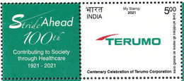 INDIA 2021  MY STAMP 100th Anniversary  TERUMO CORPORATION, Leader In Medical Technology, MNH(**) - Ungebraucht