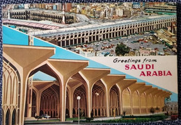 UAE Greetings From Saudi Arabia 1973 Needle Holes - Emirats Arabes Unis