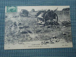 Cpa  Campagne De 1914 Batterie Allemande Après Le Combat - Guerra 1914-18