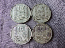 LOT DE 10 Francs Turin, Argent; 4 PIÈCES. - K. 10 Francs