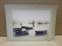 BOULOGNE SUR MER (62) Ancienne Photographie Contrecollée Sur Carton Port Barques 1904 - Boulogne Sur Mer