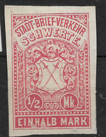 Privatpost Schwerte, Schöner Wert  Der Ausgabe Der Stadt-Brief-Verkehr-Gesellschaft Von 1888 - Private