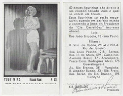 Brazil 1930s Cigarette Castellões Card No. 68 Actress Toby Wing Size 4,2x6,8 Cm Cinema Movie Art - Autres Marques