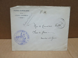 Enveloppe Franchise Légion D'Honneur  Avec Cachet Militaire Gouvernement Militaire Service De La Circulation - Guerre (timbres De)