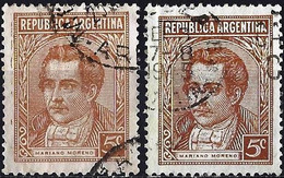 Argentina 1935 - Mi 408 XI & XII - YT 368 ( Mariano Moreno ) - Unused Stamps