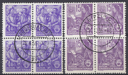 DDR - 1955 - Lotto Di 2 Quartine Usate:  Yvert 119 E 123. - Used Stamps