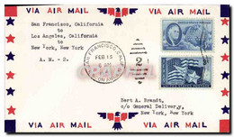 Lettre Etats Unis San Francisco Los Angeles New York 15 2 1946 - 2c. 1941-1960 Briefe U. Dokumente