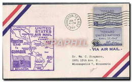 Lettre Etats Unis Houston To Guayaquil 7 6 1948 - 2c. 1941-1960 Briefe U. Dokumente