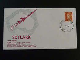 Lettre Espace Space Launch Of Rocket Skylark UAR Sonde Cover 1970 Glenelg Australia 94132 - Oceania