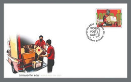 Thailand Covid Stamps (World Post Day 2021) FDC (after 9/10) - Tailandia