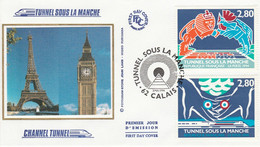 FDC 1994 TUNNEL SOUS LA MANCHE - CALAIS - 1990-1999