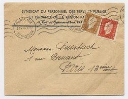 FRANCE  DULAC 30C+50C LETTRE PARIS 102 11.V.1945 AU TARIF IMPRIME - 1944-45 Maríanne De Dulac