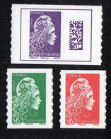 3 TIMBRES MARIANNE "L'ENGAGÉE"  TYPE 2  NOUVEAUTÉ 2021 AVEC LOGO "PHILAPOSTE" ADHESIF - Unused Stamps