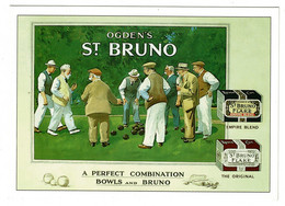 Ref 1497 - Modern Postcard - Ogden's St Bruno Tobacco & Bowls Bowling - Smoking & Sport Theme - Petanque