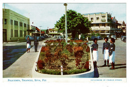 Ref 1498 - Stinson Postcard - Policemen At Suva Triangle Fiji - Pacific Islands - Figi