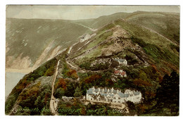 Ref 1498 - 1934 Postcard - Lynmouth Countisbury Hill & Tors Hotel - Devon - Lynmouth & Lynton