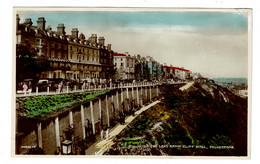 Ref 1499 - Early Real Photo Postcard - The Leas From Cliff Hall Folkestone - Kent - Folkestone