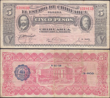 CHIHUAHUA · MEXICO - 5 Pesos 1915 P# S532a America Banknote - Edelweiss Coins - Mexico