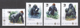 St Kitts - MNH Set GORILLA - Gorilla
