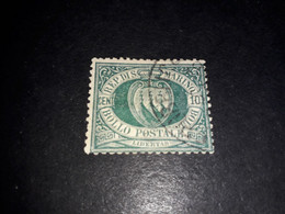 01AL10 REPUB. DI SAN MARINO 1892 1894 TIPI PRECEDENTI NUOVI VALORI 10 CENT. "XO" - Used Stamps