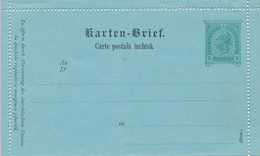 ÖSTERREICH / AUSTRIA  -   1890  ,  Karten-Brief  -  K21 - Stamped Stationery
