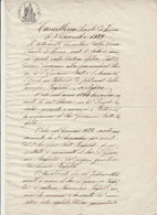 Lettera Carta Filigranata REGNO D'ITALIA CANCELLERIA ARCIVESCOVILE FERMO - 1889 - Manuscripts