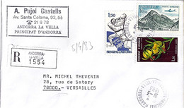 ANDORRE N°287/281/PA8 SUR L. REC. DU 31.3.83 - Cartas & Documentos