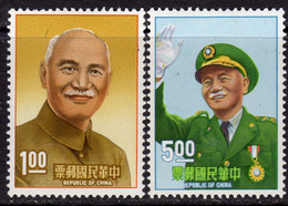 Taiwan 1966 President Chiang Kai Shek Set Of 2, Hinged Mint, SG 597/8 - Nuevos