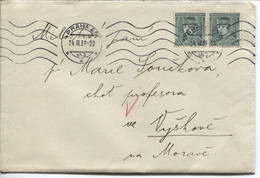 Böhmen Und Mähren CSR # 402 (2x) Vorläufer Brief Praha 24.3.39 > Vyskov - Covers & Documents