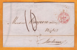 1840 - Lettre Pliée Avec Correspondance De PORT LOUIS île Maurice Mauritius Vers BORDEAUX Via LE HAVRE & PARIS - Maritime Post