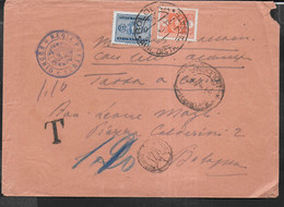 STORIA POSTALE REGNO - MANOSCRITA + LETTERA - TASSA A CARICO LIRE 1,10 DA BUDRIO A BOLOGNA * 27.4.42* SU BUSTA GRANDE - Segnatasse