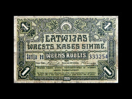 # # # Sehr Seltene Banknote Lettland (Latvijas) 1 Rubel (Rublis) 1919 # # # - Lettonie