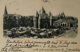 Amsterdam // Boon Relief - Prage - Embossed Kaart // Nieuwmarkt En Vischmarkt 1900 - Amsterdam