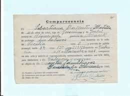 Santa Coloma De Gramanet 1945: Demande De Sauf-conduit + Timbres Au Dos - Other & Unclassified
