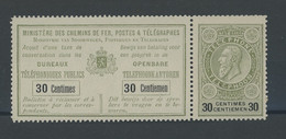 TEL Souche 30c **. TE14. Cote 275,-euros. Très Frais. Superbe. POSTFRIS - Timbres Téléphones [TE]