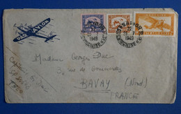 E14 I INDO CHINA BELLE LETTRE 1949 PAR AVION SAIGON POUR BAVAIS FRANCE + AFFRANCH. INTERESSANT - Storia Postale