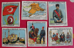 Lot 6 Images Chocolat Pupier. Album Europe 1933. Turquie. Constantinople Ste Sophie Mustapha Kémal Pacha Carte Drapeau - Other