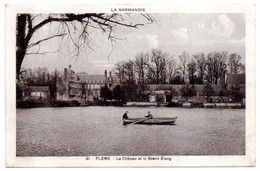 FLERS --1934 -- Le Chateau Et Le Grand étang.(  Animée Sur Barque )...............à Saisir - Flers