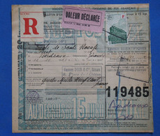 AF12 FRANCE BEL EX COLIS POSTAUX 1943 15 KGPARIS POUR BORDEAUX+ + AFFRANCHISSEMENT PLAISANT - Lettres & Documents