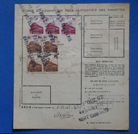 AF12 FRANCE BEL EX COLIS POSTAUX 1943   KG PARIS POUR CREST+ BLOC ET BANDE DE TP+ AFFRANCHISSEMENT PLAISANT - Brieven & Documenten