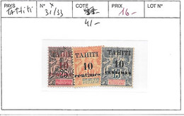 TAHITI N° 31/33 * - Neufs