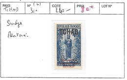 TCHAD N° 31a (*) SURCHARGE RENVERSEE - Unused Stamps