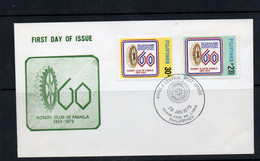 ROTARY -  PHILIPPINES - 1979- MANILLA  ROTARY CLUB SET OF 2 ON  ILLUSTRATED FDC - Rotary, Lions Club