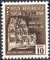 ITALIA, ITALY, C.L.N., IMPERIA, 1945, 10 C., SERIE MONUMENTI DISTRUTTI, FRANCOBOLLO NUOVO (MLH*) Errani: Imperia 2 - Comitato Di Liberazione Nazionale (CLN)