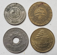 PIECE LIBAN / ETAT DU GRAND LIBAN - LOT DE 4 - 1/2 PIASTRE SYRIENNE, 5 PIASTRES SYRIENNE, 1 PIASTRE, 25 PIASTRES - CEDRE - Lebanon