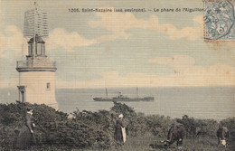 Bâtiments Et Architecture - Le Phare De L'Aiguillon Saint-Nazaire - Sémaphore - Bâteaux Marine - Carte Toilée Colorisée - Lighthouses