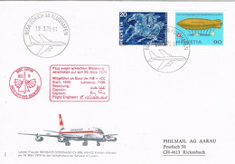 42385. Carta ZURICH (Suisse) 1975. Flughafen. Vuelo Kloten-Alpnach. Avion HB-ICC, Zeppelin Stamp - Covers & Documents