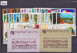 POLAND 1973 Full Year / Cars, Environment, Motorcycle, Space, Copernicus, Lenin MNH** - Années Complètes