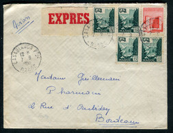 Maroc - Enveloppe  En Exprès De Casablanca Pour Bordeaux En 1955 - Ref N 68 - Storia Postale