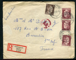 Allemagne - Enveloppe En Recommandé De Oberhausen Pour La France En 1943 Avec Marques De Contrôles - Ref N 82 - Covers & Documents